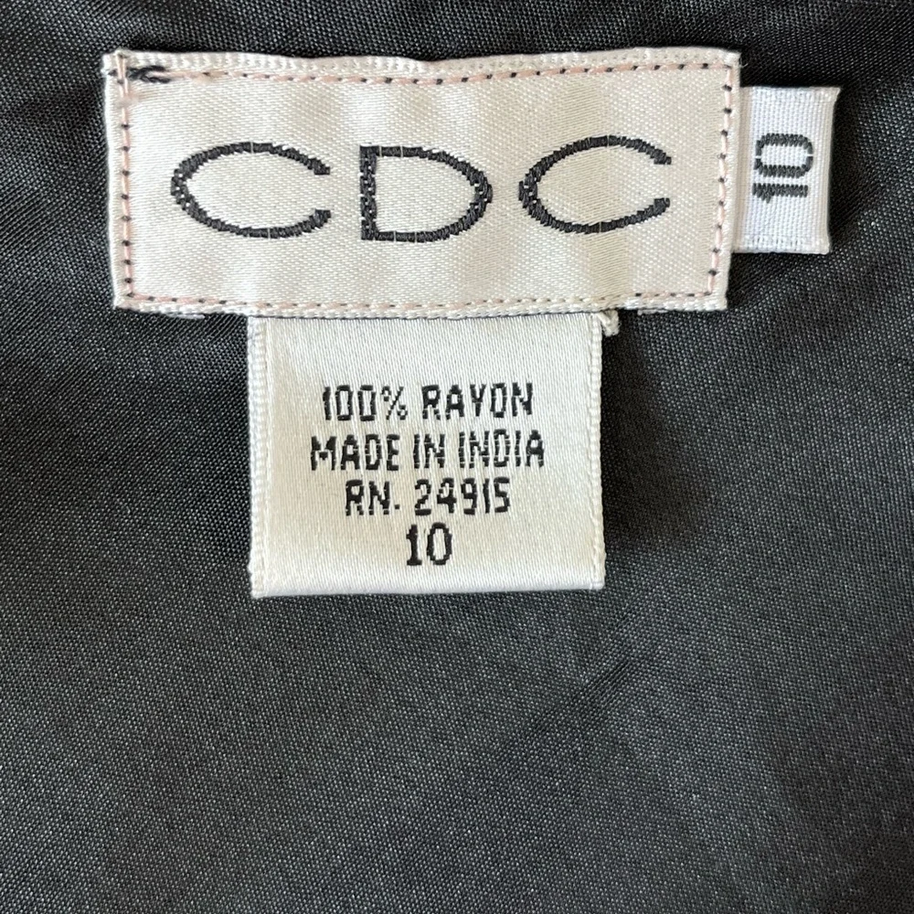 Vintage CDC Black Floral Maxi Dress Beaded Chiffon Dark Fairycore 10 Romantic - Picture 11 of 15